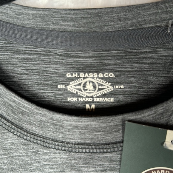 Bass & Co Mens Sharkskin Heather Gray S/s Crew Neck Shirt Size M‎ Medium - Picture 2 of 4